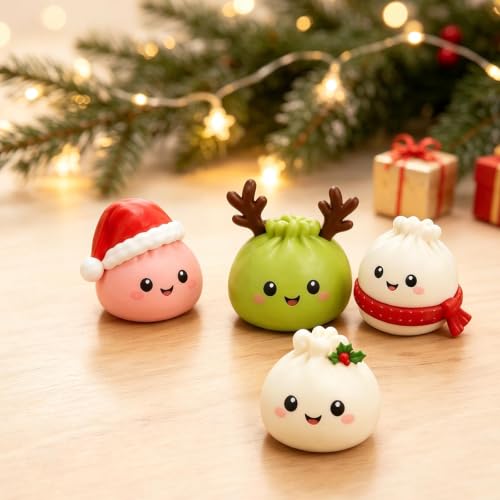 Christmas Decorations Squishies Dumpling Advent Calendar 2026 | Christmas Decor, 24 Dumplings for Adults, Party Favors, Christmas Ornaments, Coundown Calendar, Stress Relief Plaything