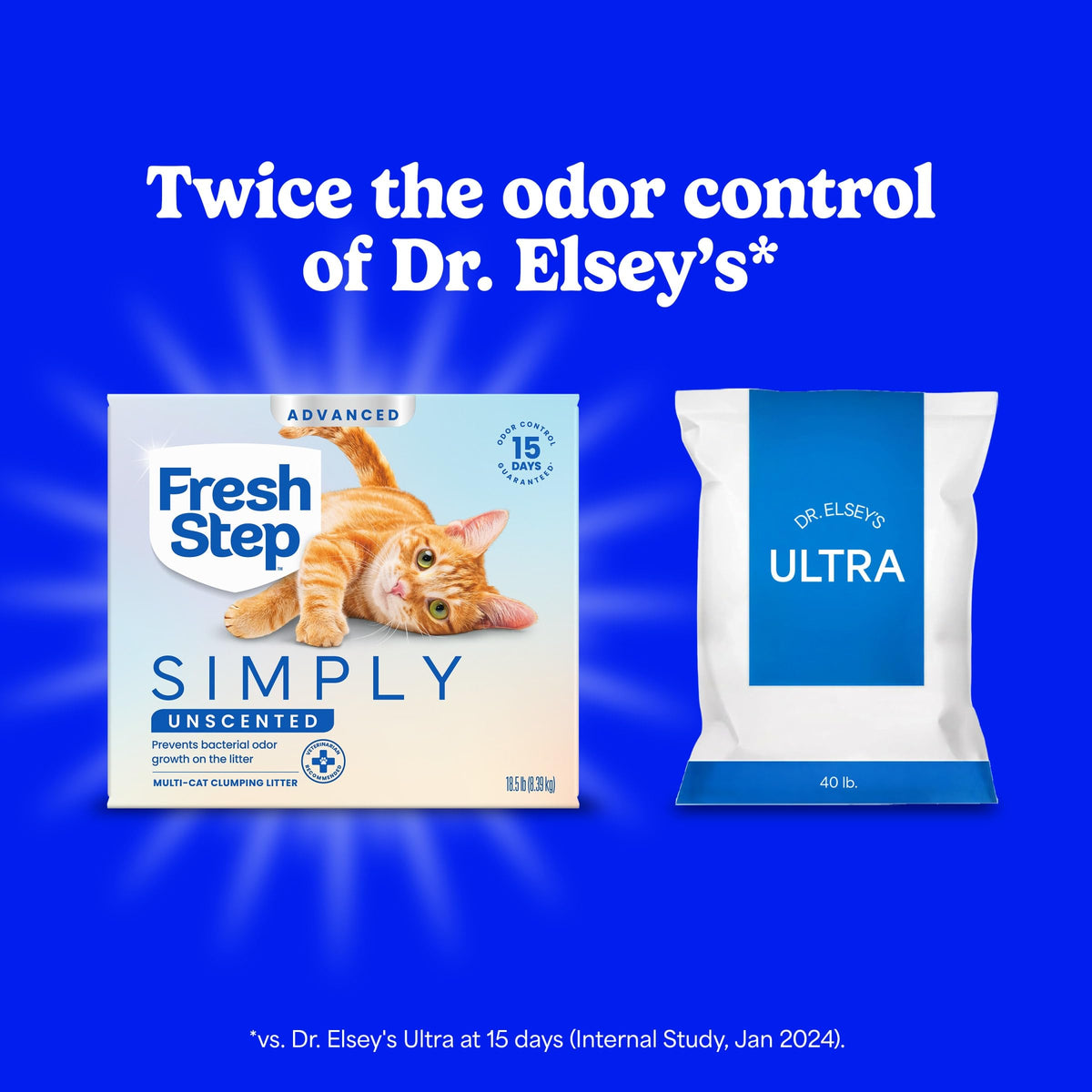 Fresh Step Advanced Simply Unscented Multi Cat Clumping Cat Litter, 18.5 lb | Formulated with No Added Dyes or Fragrances, Ammonia Block Technology, Low Dust, Compatible with Most Automatic Litter Boxes