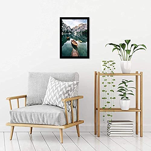 Americanflat 12x18 Picture Frame - Engineered Wood - Black | Shatter-resistant glass, hangs vertical or horizontal, sawtooth hangers included, fits photos, posters and art