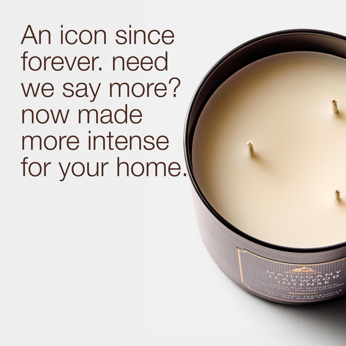 Bath & Body Works 3-Wick Candle, Mahogany Teakwood Intense, Soy Wax Blend | Room-Filling Warm Home Scent with Strong Throw, Exclusively Fragranced Soy Wax Blend, Burns Up to 45 Hours, Great Gift
