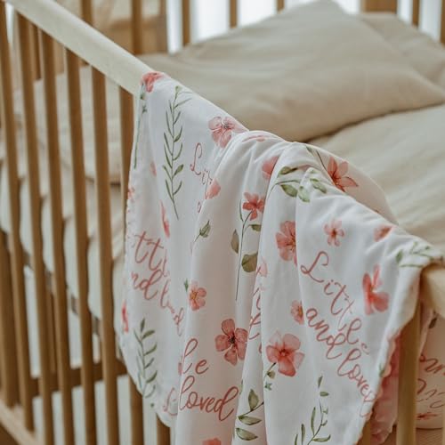 CIVARUA KIDS Fleece Baby Blankets for Girls & Boys, Infant Toddler Blanket | Soft Newborn Baby Minky Receiving Blanket, Dotted Backing for Nursery Crib Stroller, Double Layer, 30''x40'', Pink Floral