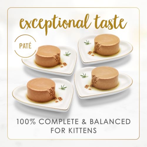 Purina Fancy Feast Wet Kitten Food Variety Pack, 3 oz cans, 24-Pack | Oceanfish, Turkey, Chicken or Salmon Recipes with no artificial colors or preservatives. 100 percent complete and balanced