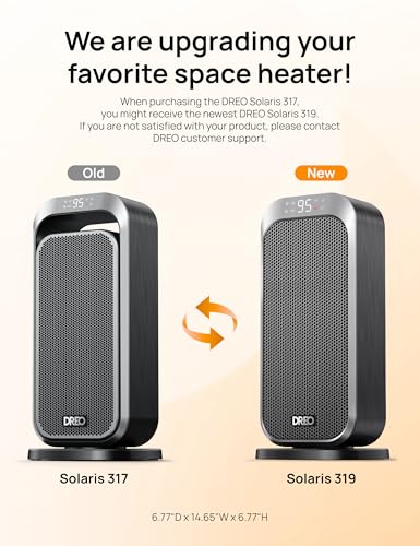 DREO Quiet Space Heater, 1500W Portable Heaters for Indoor Use with Remote