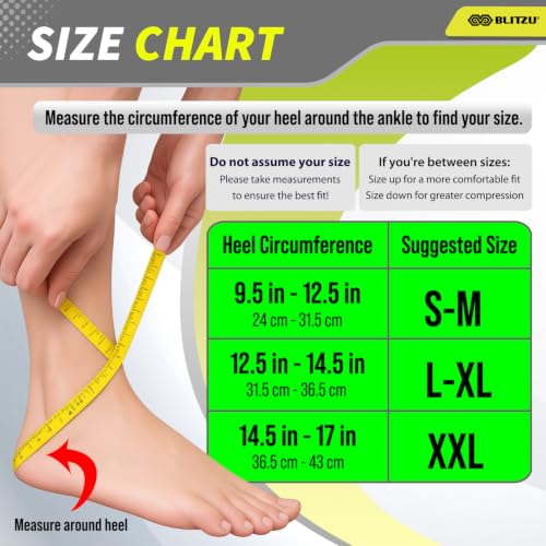 BLITZU Compression Socks for Plantar Fasciitis, Foot, Arch & Ankle Support | Open Toe Ankle Brace, Women & Men, Stabilizing Sleeve Wrap, Achilles Tendonitis, Neuropathy, Arthritis, Swelling & Heel Pain