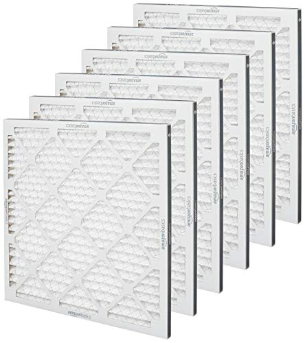 Amazon Basics 20x20x1 Air Filter 6-Pack, MERV 11 AC Furnace Filters, Dust, Pet, Allergen Control , Electrostatic (Actual Size: 19.75 x 19.75 x .75)