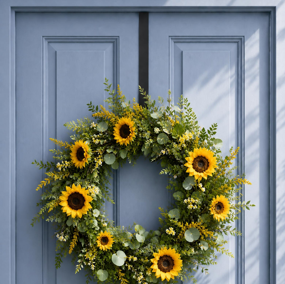 Aeranto Slim Over The Door Wreath Hanger for Front Door, 12" Black 1 Pack | Damage-free wreath holder, Easy to Use and Reusable Door Hook for Christmas, Thanksgiving, Halloween and Daily Décor