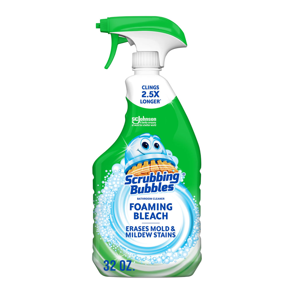 Scrubbing Bubbles Foaming Bleach Bathroom Cleaner, 32oz | Effortlessly Erases Mold & Mildew Stains and Removes Soap Scum from Shower Tiles, Grout, Tubs, Countertops & Sinks