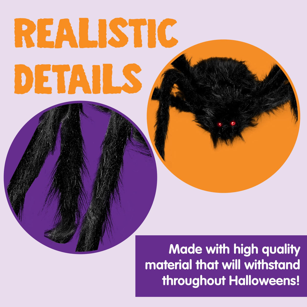 JOYIN Halloween Outdoor Decorations Giant Spider, 5 Ft Large Spider for Yard Lawn Garden Patio Scary Halloween Outside Decor, Indoor Haunted House Prop and Home Party Decor, Black