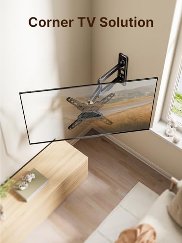monTEK Full Motion Small TV Wall Mount for 13-43 Inch TVs up to 44 lb | ±90° Swivel, +5°/-15° Tilt, Landscape/Portrait Rotation, Extends 14.6 in, 4X Load Tested, VESA 200x200 mm, Single-Stud Mount
