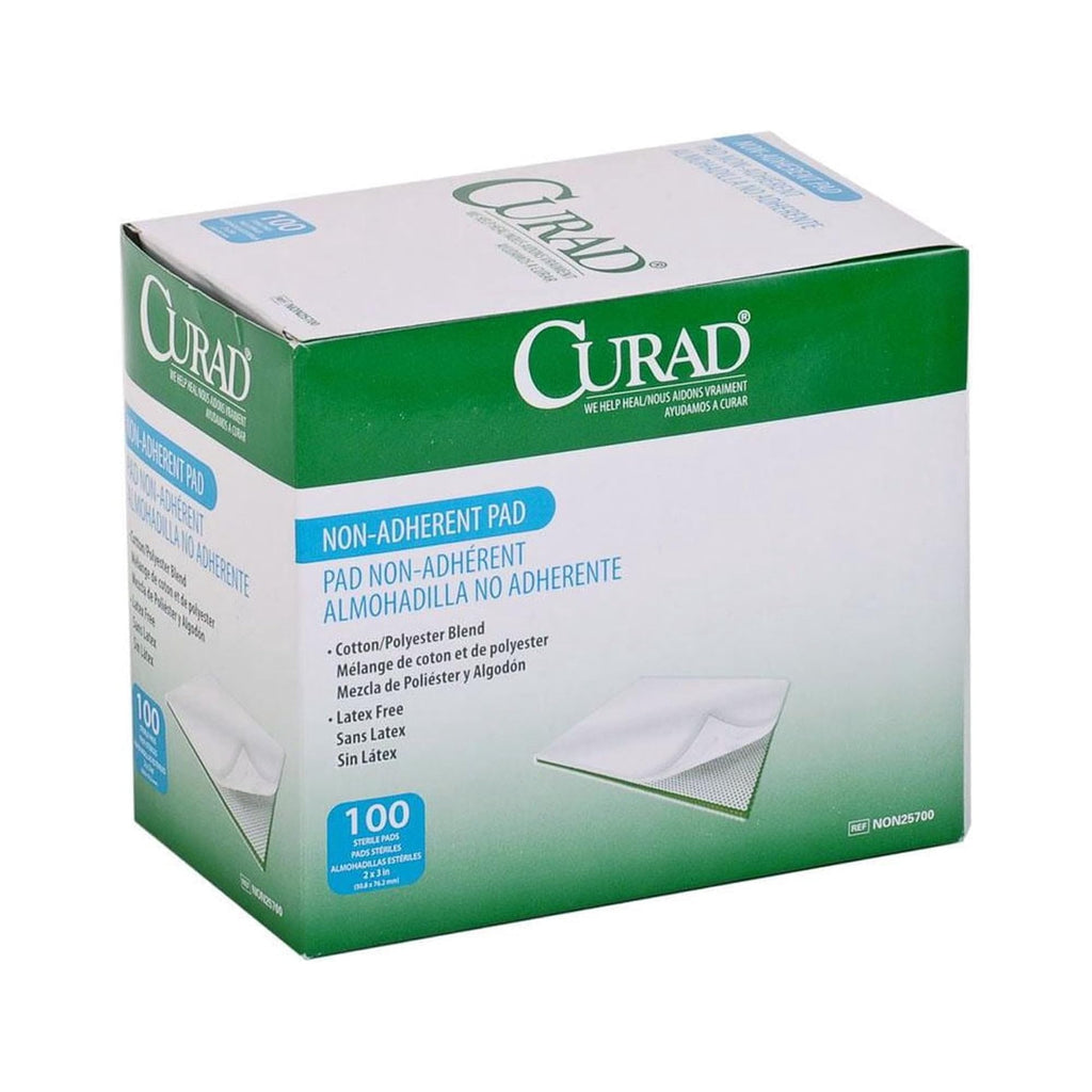 CURAD Sterile Non-Adherent Dressing Pads, 3" x 4", 100 Count | Perfect for Wound Care, Individually Sterilized for Safety, Minimizes Pain During Changes, Easily Cut to Fit Any Shape