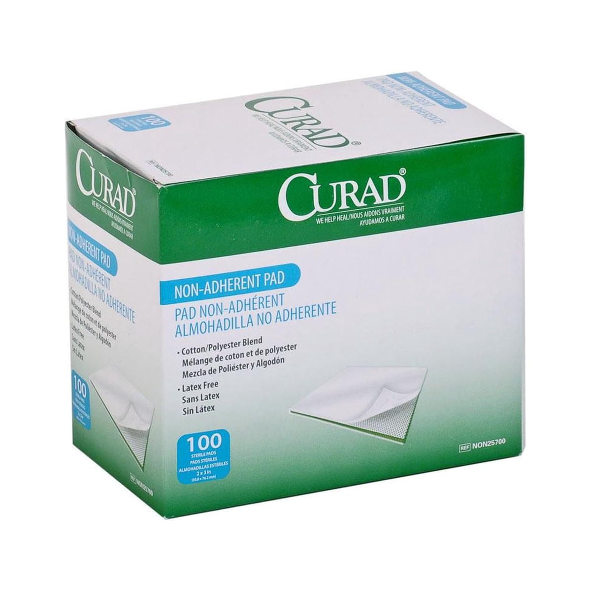 CURAD Sterile Non-Adherent Dressing Pads, 3" x 4", 100 Count | Perfect for Wound Care, Individually Sterilized for Safety, Minimizes Pain During Changes, Easily Cut to Fit Any Shape