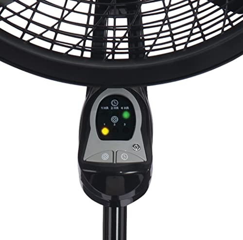 Lasko Cyclone Oscillating Pedestal Fan - Adjustable to 54" - 1843 - Black | Remote Control, Cooling Standing Fan for Bedroom, Living Room, and Home Office, 18" Blade Diameter, 3 Quiet Speeds