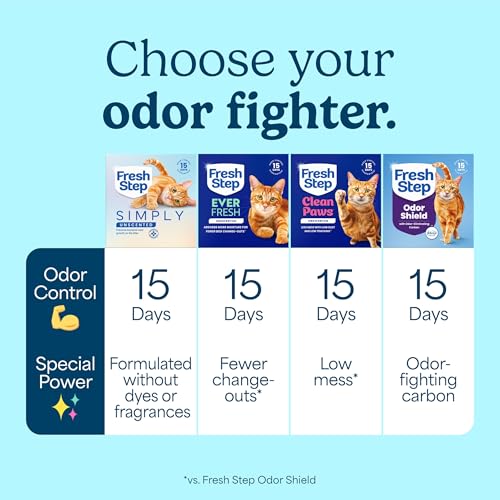 Fresh Step Advanced Simply Unscented Multi Cat Clumping Cat Litter, 18.5 lb | Formulated with No Added Dyes or Fragrances, Ammonia Block Technology, Low Dust, Compatible with Most Automatic Litter Boxes