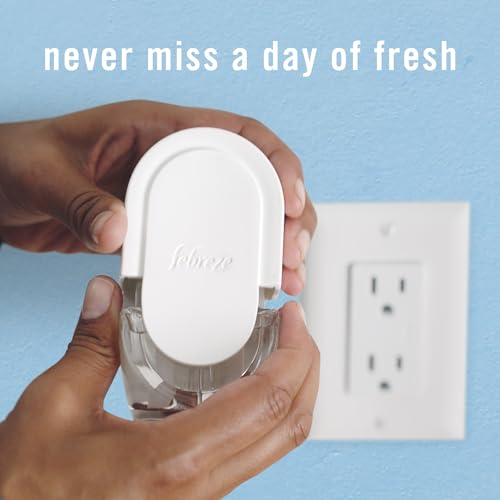 Febreze Plug-In Air Freshener, Odor-Fighting Scented Oil Refill, Air Fresheners for Home, Bathroom and Kitchen, Long Lasting, Gain Original Scent, 0.87oz Refills, Blue and Green, 3 Count