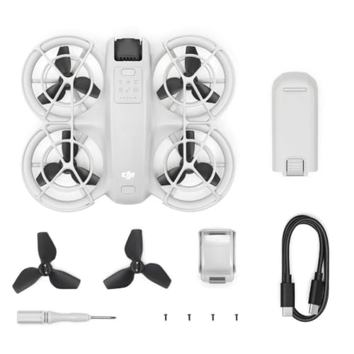 DJI Neo, Mini Drone with 4K UHD Camera for Adults, 135g Self Flying Drone that Follows You, Palm Takeoff, Subject Tracking, QuickShots, Stabilized Video, Built-In Propeller Guard (Controller-Free)
