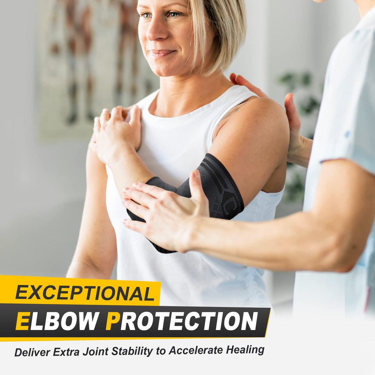 CAMBIVO 2 Pack Elbow Brace Compression Sleeve, Tennis & Golfer's Elbow | Breathable 3D Knit, Moisture-Wicking, No Straps or Velcro, Epicondylitis, Tendonitis & Arthritis Relief, All-Day Wear