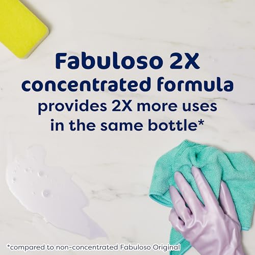 Fabuloso 2X All-Purpose Cleaner, Lavender Scent, 56 fl oz | No Rinse Floor Cleaner, Long-Lasting Freshness, Multi-Purpose Cleaner, Concentrated Formula, Everyday Cleaning, No Residue