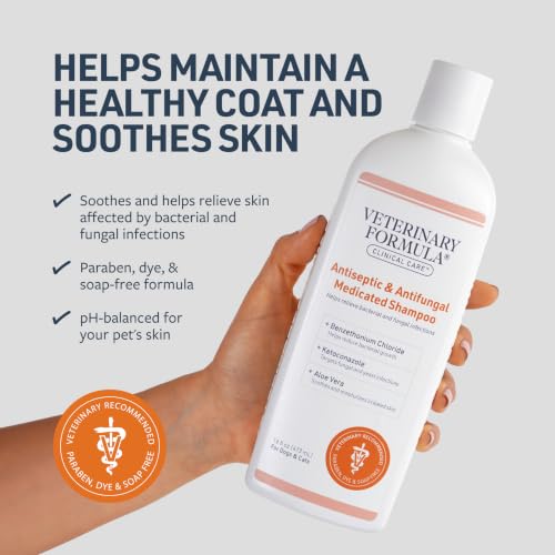 Veterinary Formula Clinical Care Antiseptic & Antifungal Shampoo, 16 oz | Medicated formula helps alleviate scaly, greasy and red skin; free from parabens, dyes and soap