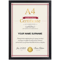Giftgarden Black A4 Picture Frame, Versatile A4 Photo Frames Suitable for Desk or Wall Display of Certificates, Posters, and Artwork - Single