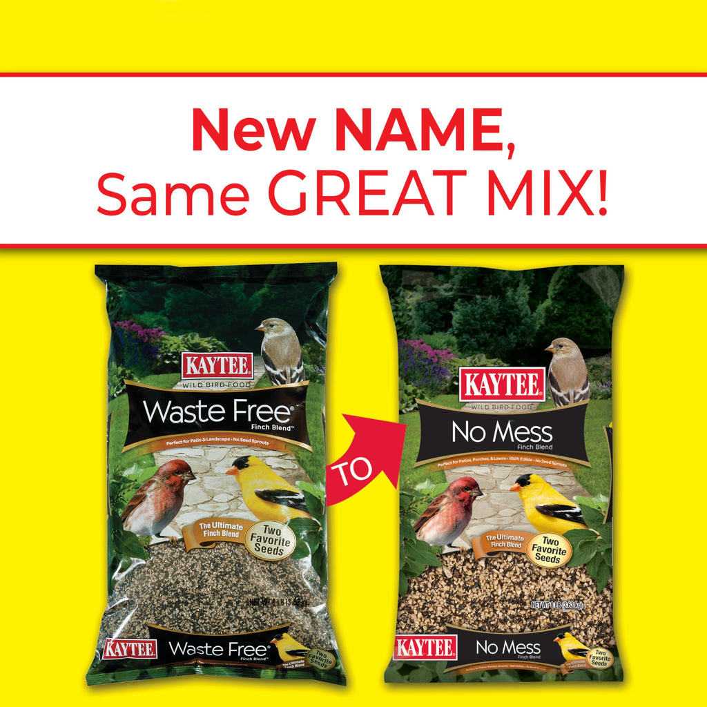 Kaytee No Mess Finch Seed and Nyjer Blend, Attracts Goldfinches, Chickadees, Junos, Finches and Other Wild Birds, 8 Pounds