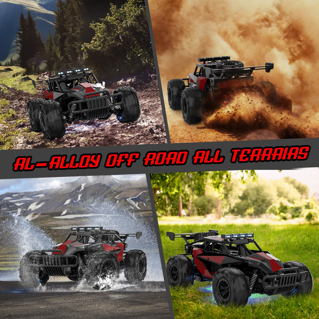 BLUEJAY Remote Control Car, 2.4GHz High Speed 33KM/H RC Cars Toys | 1:12 Monster RC Truck Off Road with LED Headlight and Rechargeable Battery Gifts for Adults Boys 8-12
