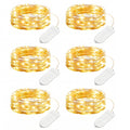 Minetom 6 Pack Battery Operated LED Fairy Lights for Christmas Decor | 20 LED Bulbs, Flexible Silver Wire, Waterproof, Lovely for DIY Crafts Wedding Table Centerpieces Decoration