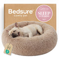 Bedsure Calming Dog Bed Medium Size Dog Donut Washable Pet Bed,30ins Camel | Oprah Daily Sleep Award,Fluffy Faux Fur Round Cuddler,Anti-Slip Bottom,Anti-Anxiety,Deep Sleep for Pets Up to 45 Lbs
