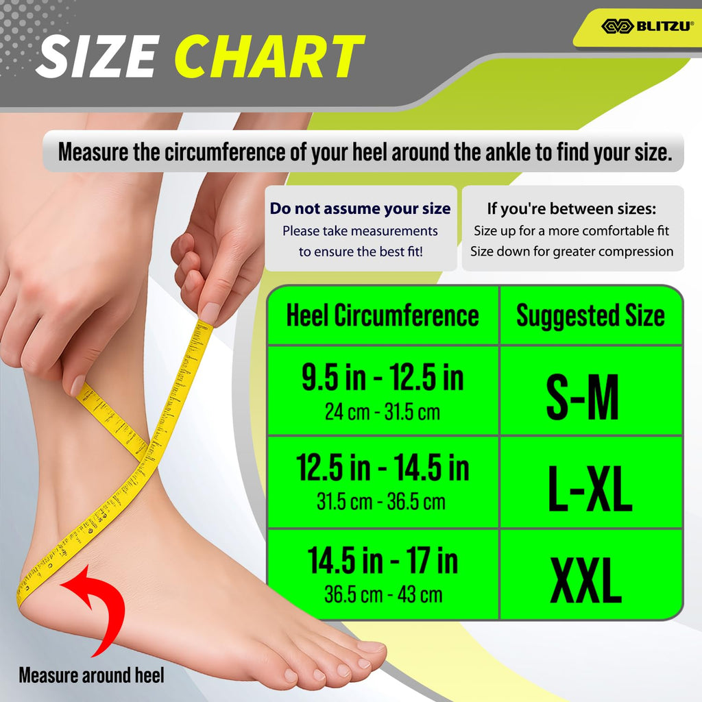 BLITZU Compression Socks for Plantar Fasciitis, Foot, Arch & Ankle Support | Open Toe Ankle Brace, Women & Men, Stabilizing Sleeve Wrap, Achilles Tendonitis, Neuropathy, Arthritis, Swelling & Heel Pain