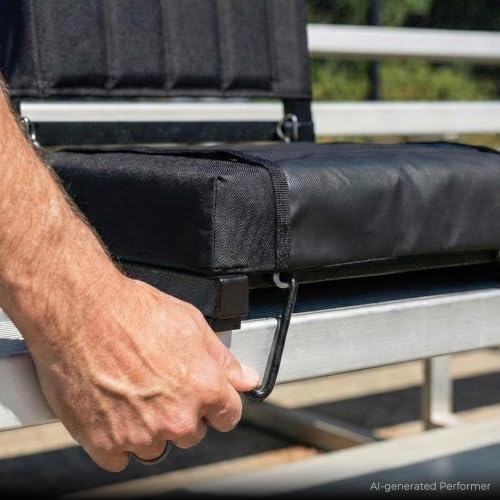SPORT BEATS Stadium Seats with Back Support Folding Chair for Bleachers | 2.8" Thick Padded Bleacher Chairs, Folding Portable Stadium Seat with Anti-Tip Hooks, Back Support & Shoulder Strap