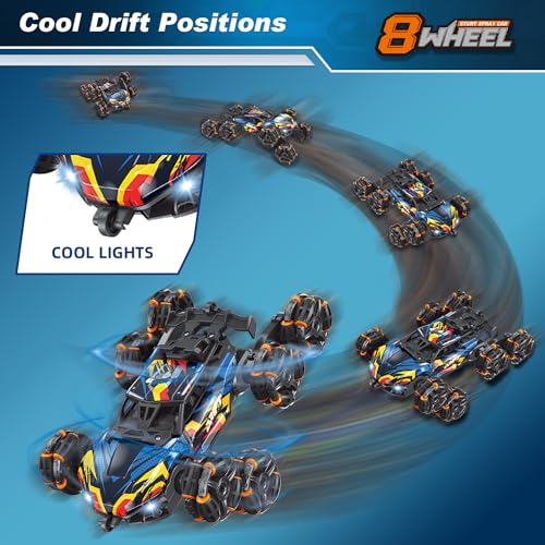 NEXBOX Cool 8 Wheels Hand Controlled rc Stunt Car Toys, Gesture Sensing Remote Control Cars for Boys Age 6 7 8-12 13 14 Year Old, Birthday Gifts Ideas for Kids