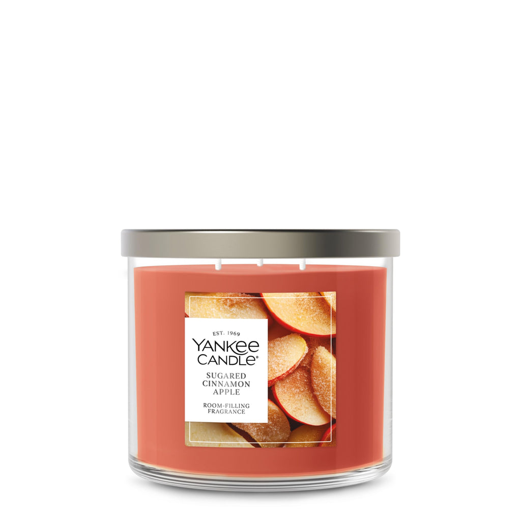 Yankee Candle Sugared Cinnamon Apple Scented Candle, 14.5oz 3-Wick | Up to 40 Hour Burn Time, Room Filling Fragrance, Long-Lasting Scent, Premium Plant Wax Blend, Consistent Burn, Giftable