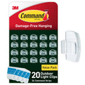 Command Outdoor Light Clips, Clear, 20 Clips, 24 Weather Resistant Strips | Damage-Free Hanging Light Clips with Adhesive Strips, No Tools Mini Wall Hooks for Hanging Decorations in Living Spaces