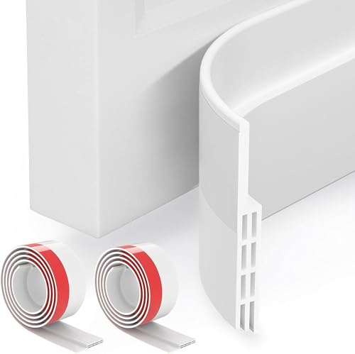 Grotheory 2 Pack Door Draft Stopper, Door Sweep, Weather Stripping Seal | Self-adhesive silicone under door draft stopper for windows and garages, blocks drafts, noise, light, dust and bugs