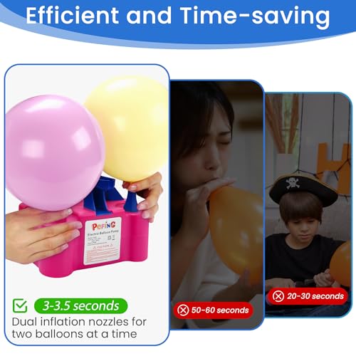 PCFING Balloon Pump Electric and Balloon Tying Tool in One with Dual Nozzle