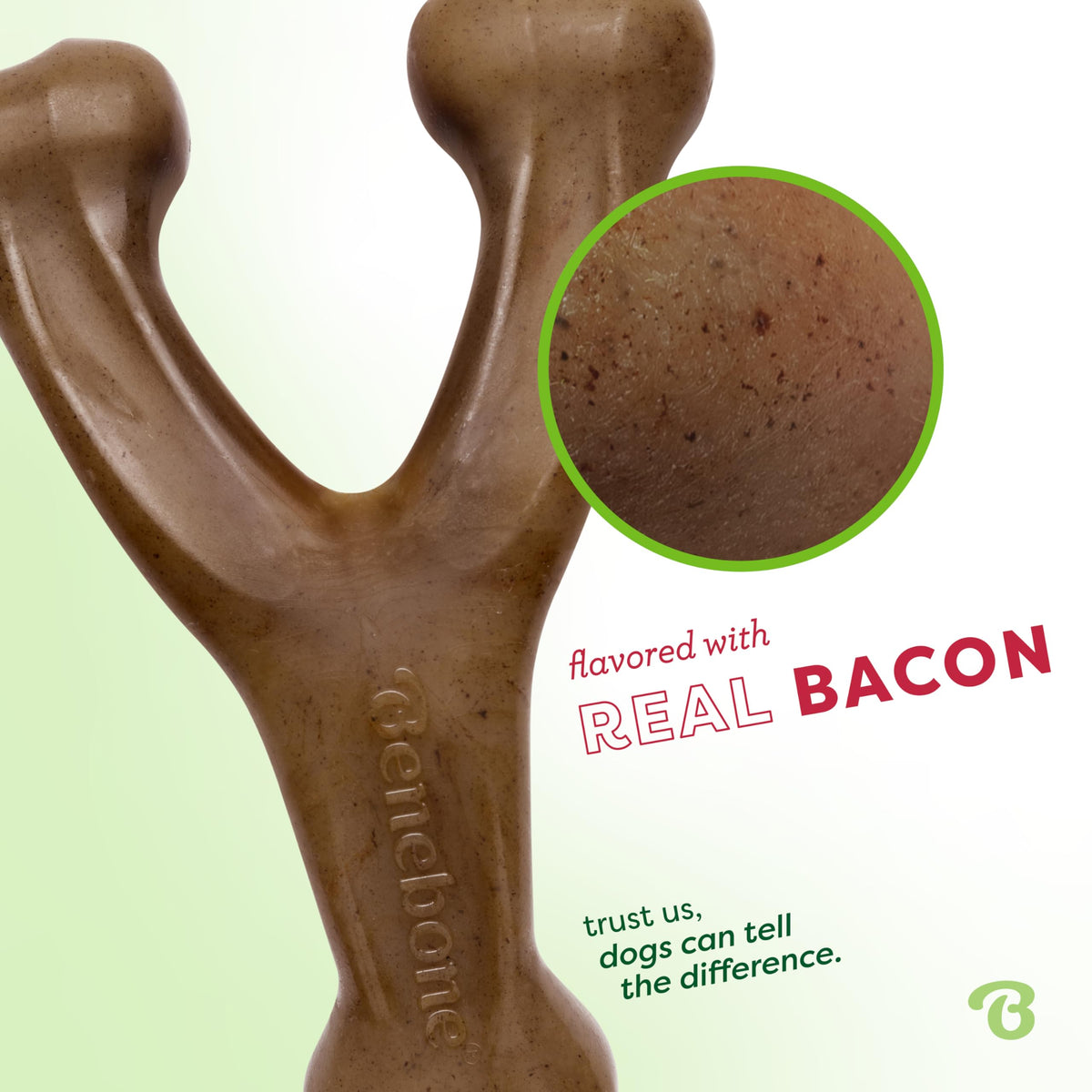 Benebone Wishbone Dog Chew Toy for Aggressive Chewers, Real Bacon, Medium | Durable, Super Chewer, Made in USA, Dog Bones, Long-Lasting, A Size for Every Dog, Keeps Them Busy