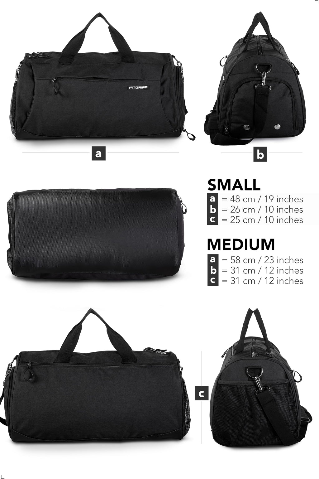 Fitgriff® Gym Bag for Men & Women with Shoe & Wet Compartment - Duffle Bag for Travel, Sports, Fitness & Workout