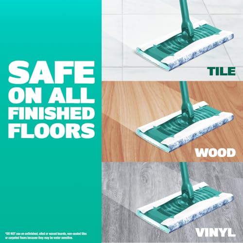 Swiffer Sweep + Mop, Wet Pads Refill, Floor Cleaner for Dirt, Dust, Hair, Cleaning Cloths for Mopping Home, Bathroom, Kitchen, All Purpose Multi-Surface Floor Wipes, Fresh, 24ct