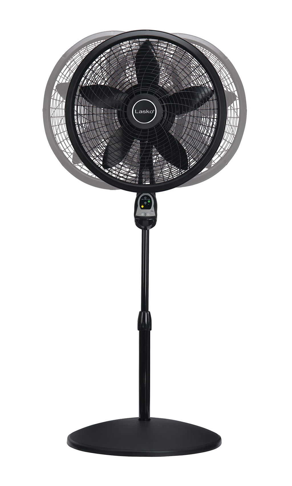 Lasko Cyclone Oscillating Pedestal Fan - Adjustable to 54" - 1843 - Black | Remote Control, Cooling Standing Fan for Bedroom, Living Room, and Home Office, 18" Blade Diameter, 3 Quiet Speeds