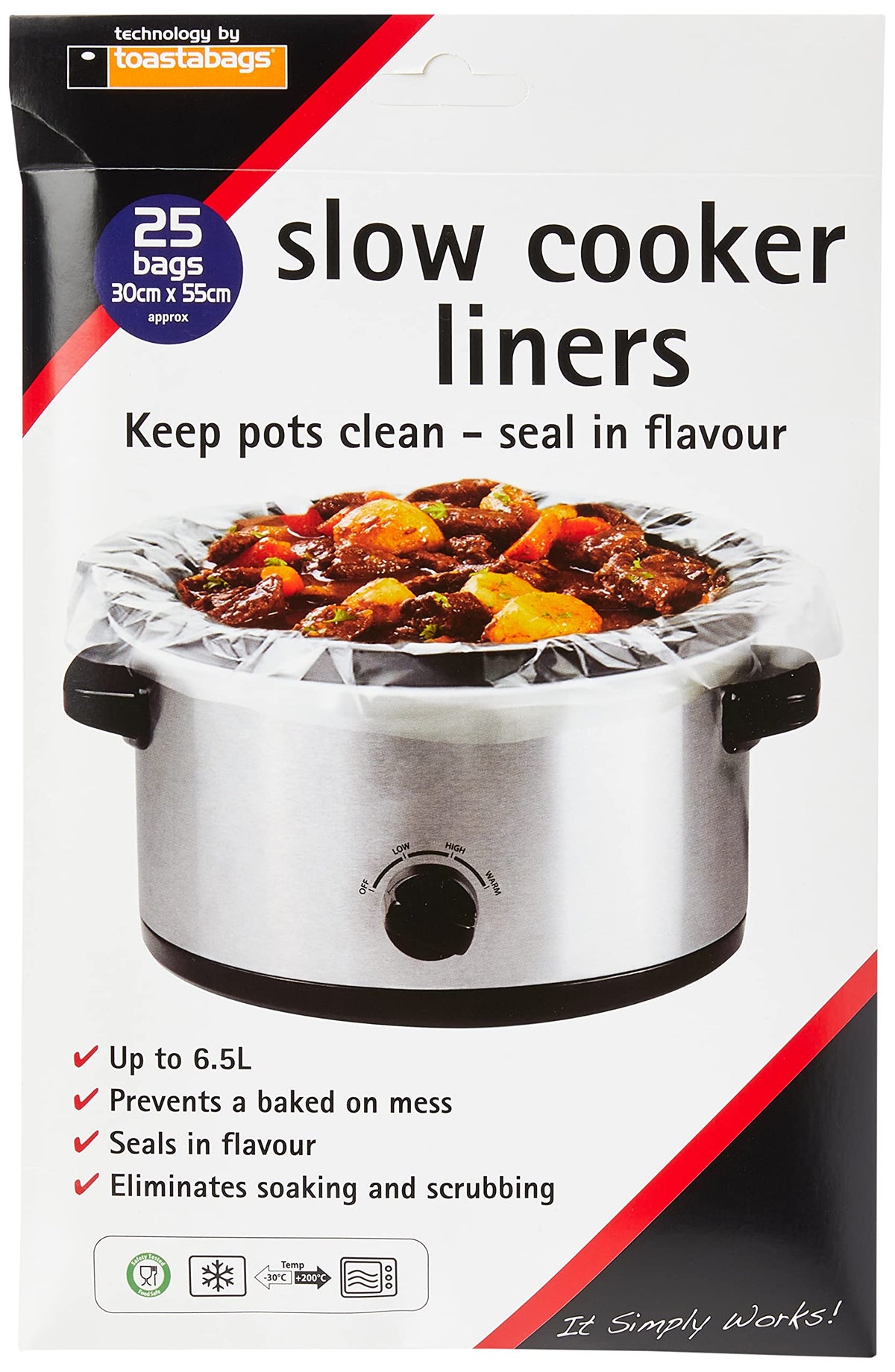 Toastabags Slow Cooker Liner, Transparent, Pack of 25