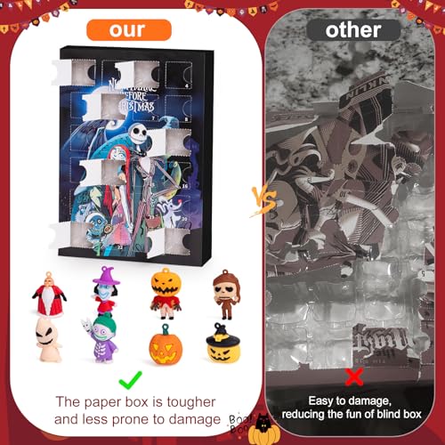 Nightmare Advent Calendar 2026, Halloween Countdown Calendar, 24Pcs Boo Basket Stuffers for Kids Adults, Trick or Treat Holiday Count Down Box