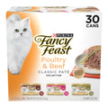 Purina Fancy Feast Classic Pate Wet Cat Food, 3 oz Cans, 30-Pack | Variety Pack, grain free recipes crafted with poultry and beef, made with no artificial colors or preservatives