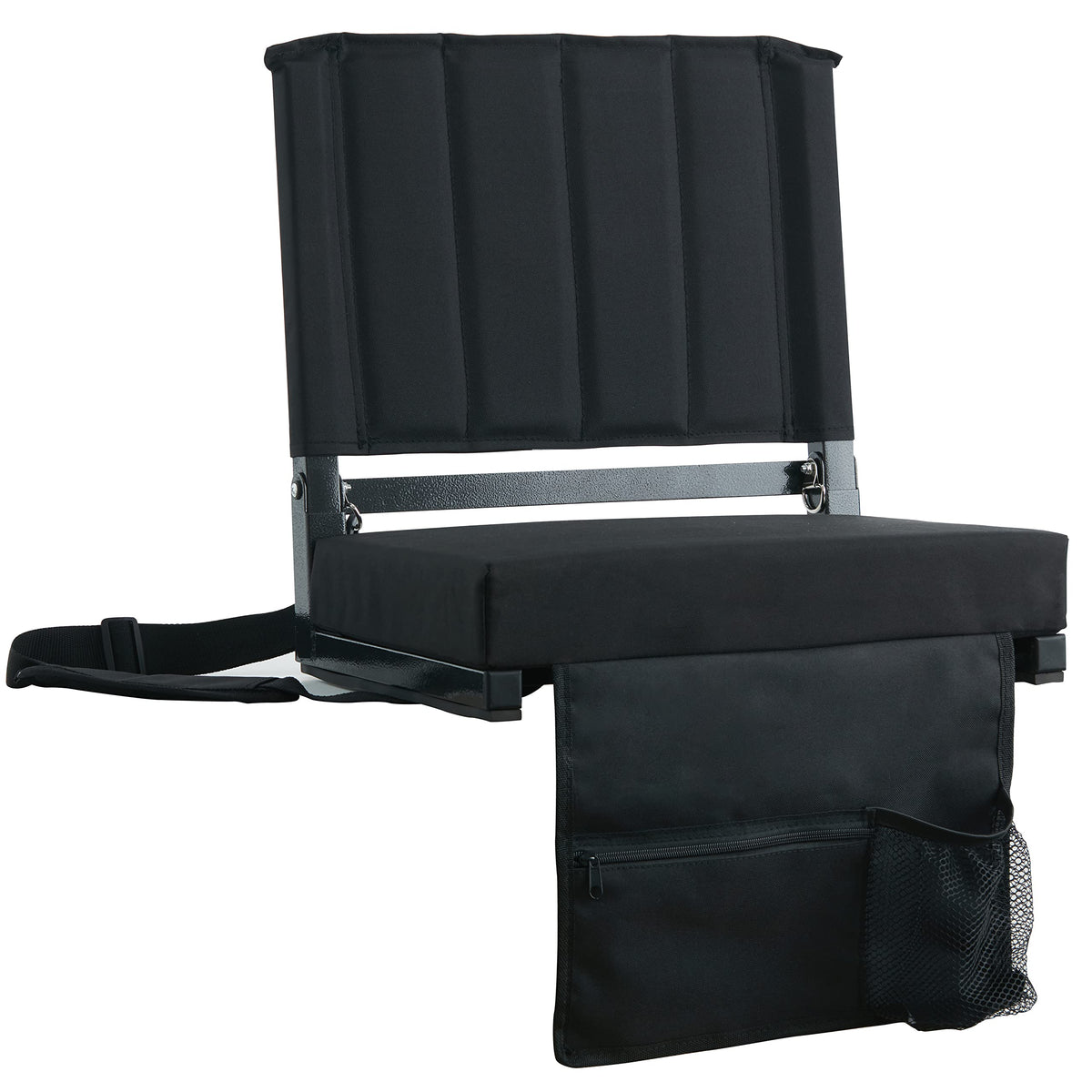 SPORT BEATS Stadium Seats with Back Support Folding Chair for Bleachers | 2.8" Thick Padded Bleacher Chairs, Folding Portable Stadium Seat with Anti-Tip Hooks, Back Support & Shoulder Strap