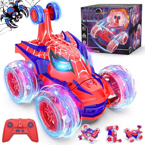 Mafbeanl Remote Control Car Stunt RC Cars 360° Rotating | 2.4GHz Rechargeable Wheel Lights Toys Car Gift for Boys 3 4 5 6 7 8 9 10 11 12