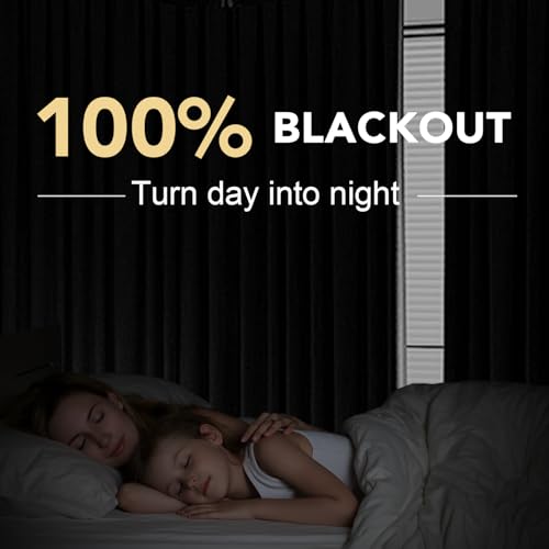H.VERSAILTEX 100% Blackout Linen Curtains 84" L 2 Panels Natural | Total Black Out Drapes, Room Darkening Thermal Insulated, Grommet, GRS Certified, 52"W x 84"L Each for Bedroom/Living Room
