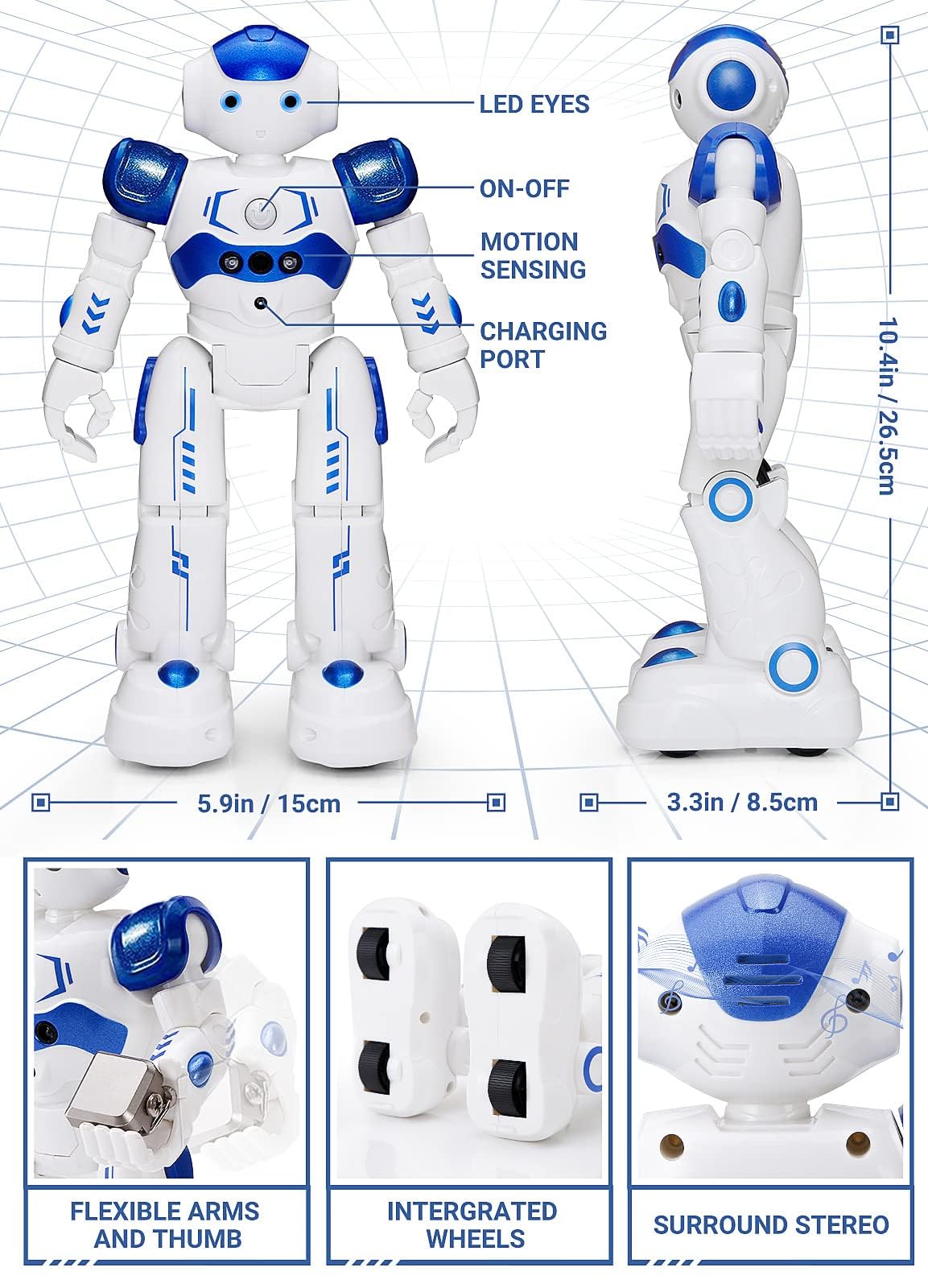 KingsDragon RC Robot Toys for Kids,Remote Control Smart Robot Toy | Gesture & Sensing Programmable Interactive Walking Robot for Age 3 4 5 6 7 8 10 Year Old Boys Girls Birthday Gift Present