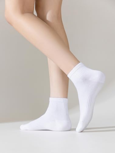 ACCFOD Womens Ankle Socks Thin Cotton Gym Athletic Mini Crew Socks 5 Pairs