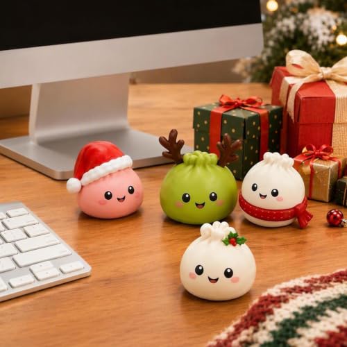 Christmas Decorations Squishies Dumpling Advent Calendar 2026 | Christmas Decor, 24 Dumplings for Adults, Party Favors, Christmas Ornaments, Coundown Calendar, Stress Relief Plaything
