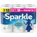 SPARKLE Pick-A-Size Paper Towels, 2-Ply Spirited Prints, 6 Double Rolls | Paper towels 6 pack: strong 2 ply paper towels with Pick-A-Size sheets, 6 double rolls, 660 sheets total