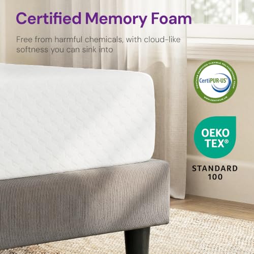 GAESTE Full Size 8 Inch Cooling Gel Memory Foam Mattress, Medium Feel | Pressure Relief & Ergonomic Support, Cool Sleep, Machine Washable Anti-Slip Cover, Fiberglass free, CertiPUR-US Certified