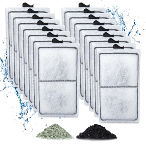 Zuqqony 15 Pack PF-S Filter Cartridges Compatible with Silenstream PF10 Power Filters, Remplacement Aquarium Carbon Cartridge with Zeolite